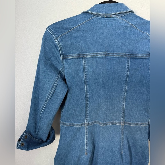 Free People Denim Dynomite Mini Dress Medium Wash Small - Picture 6 of 7